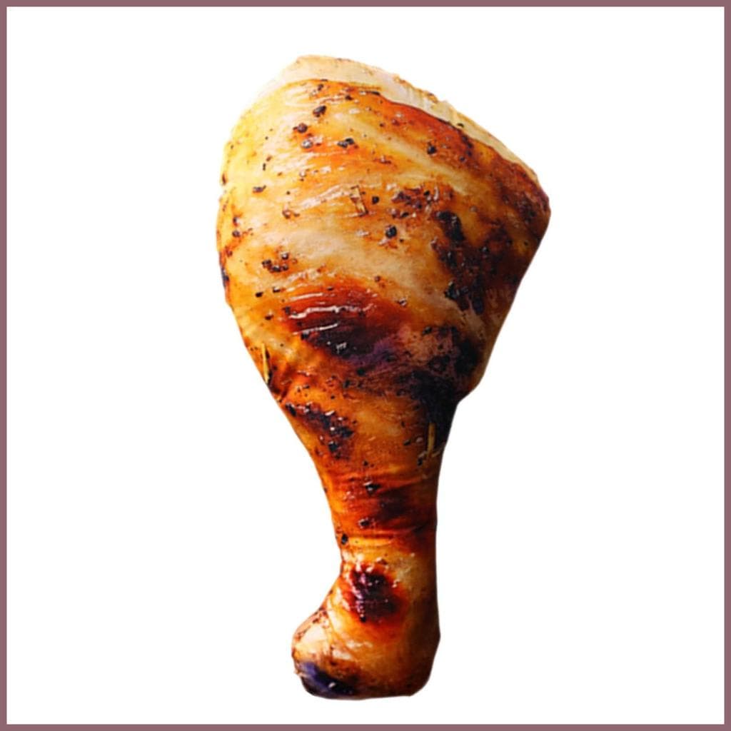 Boneca De Pelúcia Colecionável Forma De Comida Decoração Para Casa Travesseiro De Perna De Frango Sofá Quarto Berçário F