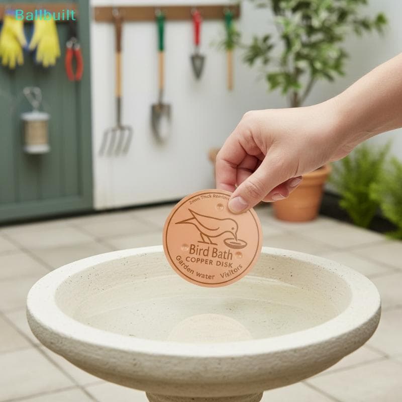 [BLU] Disco De Limpeza De Banho De Pássaros De Cobre , Presente Ideal Para Amantes , Purificador De Água Físico Alimenta
