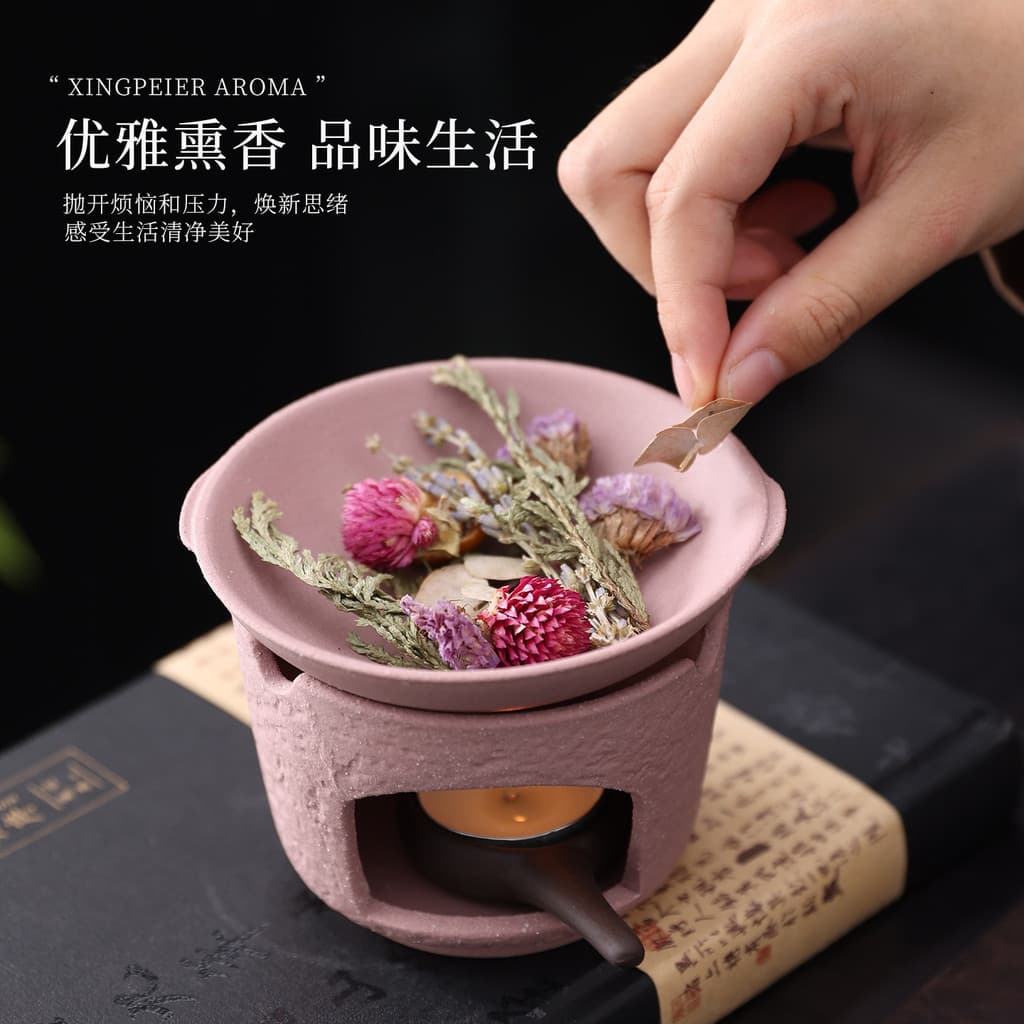 Grés japonês criativo queimador de aromaterapia cerâmica seco-queima levantador de chá grelhado queimador de chá planta