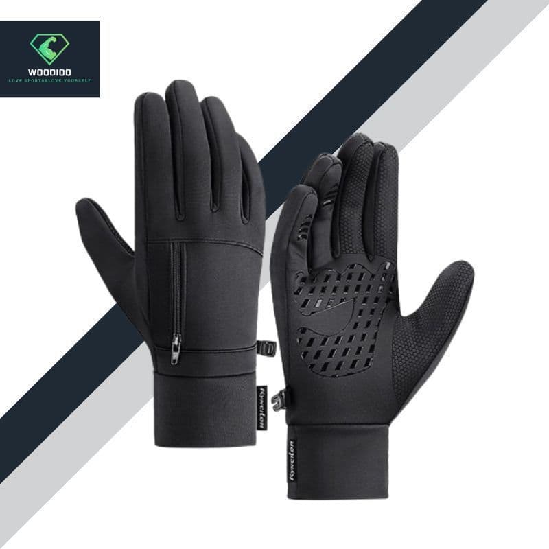 Luvas De Inverno Masculinas Térmicas À Prova D'água Com Tela Sensível Ao Toque E Bolso com ziper Antiderrapante