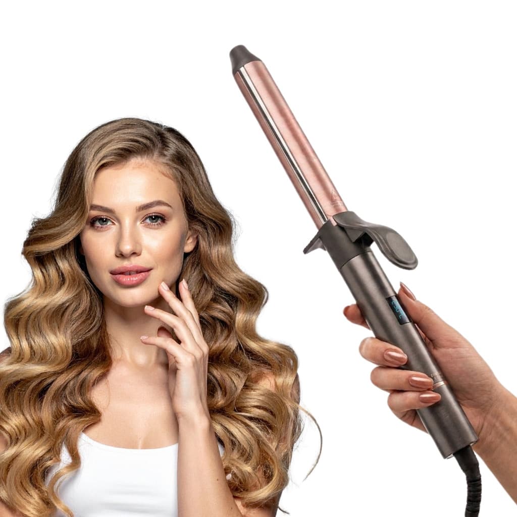 Modelador De Cachos Profissional Anti-frizz Cerâmica de Titânio Barril 28mm Bivolt Ponta Fria Cabo 360°