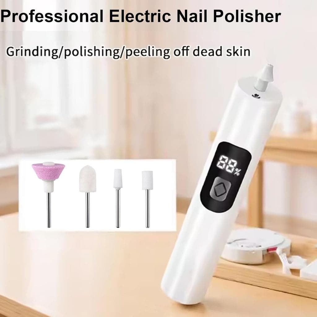 Lixadeira de Unhas Elétrica Profissional, Kit de Manicure e Pedicure Recarregável com Display LED, Lixadeira de Unhas Po