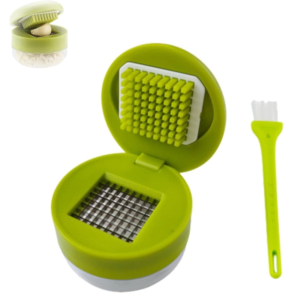 1PCS Espremedor de Alho em Aço Inoxidável, Espremedor de Alho em Aço Inoxidável com Recipiente de Armazenamento, Fácil d