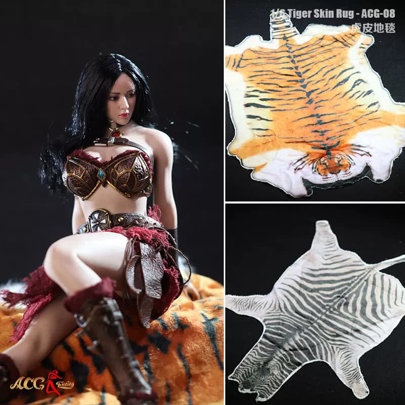 1/6 ACG-08 Soldado Tigre Couro Deerskin Tapete Alta Imitação Modelo Cena Adereços Acessórios