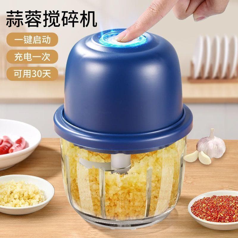 Triturador japonês elétrico prensa de alho doméstico pequeno moedor de carne cozinha máquina de alho imprensa automática