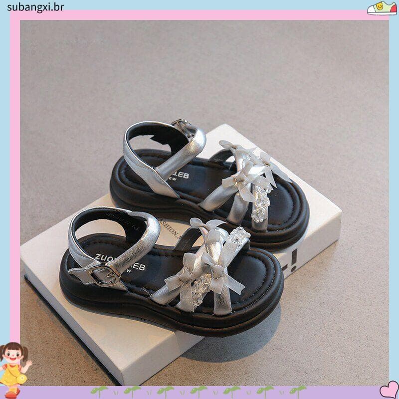 Meninas dedo do pé aberto sapatos de praia crianças arco All-Match sapatos de princesa 2026 verão novo estilo médio gran