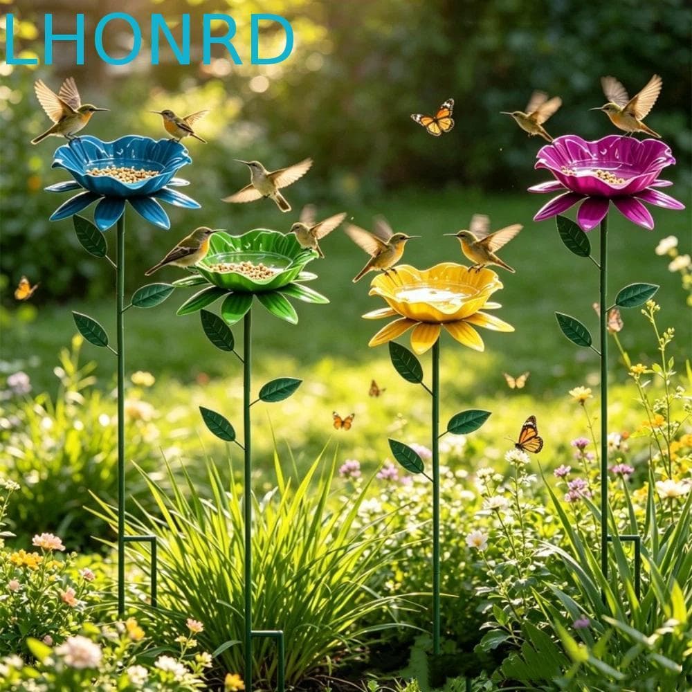 Estaca De Banho Para Pássaros LHONRD , De Jardim De Metal Resistente À Ferrugem Em Formato De Flor , Às Intempéries