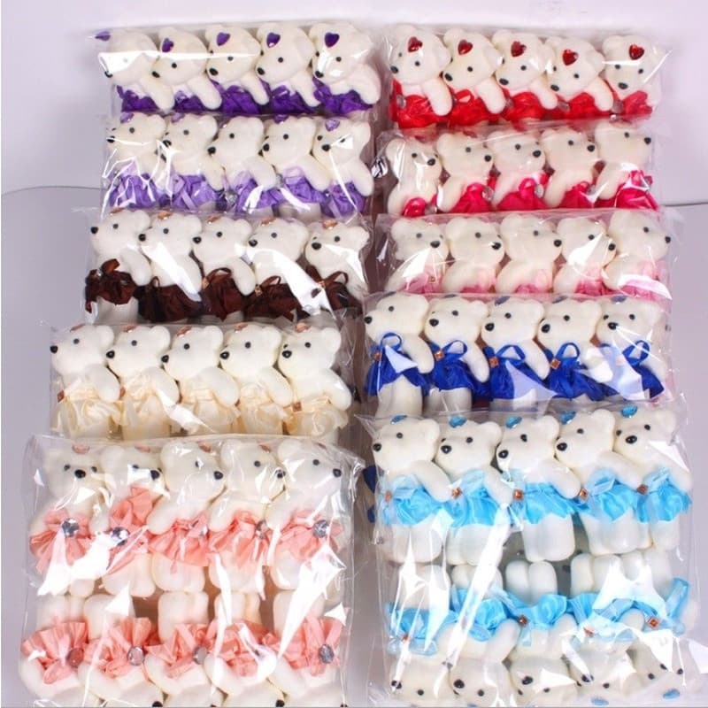 10 Pçs Dia Dos Namorados Espuma Urso Bonito Boneca Buquê De Flores Material Presente De Aniversário