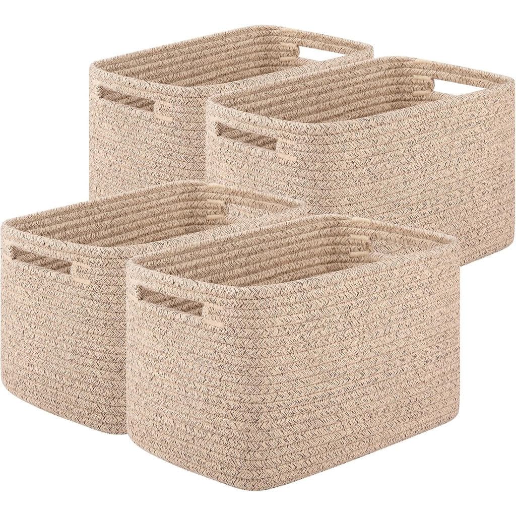 Cesto de armazenamento OIASKET, usado para organizar itens, cesto decorativo trançado, adequado para estantes de livros,