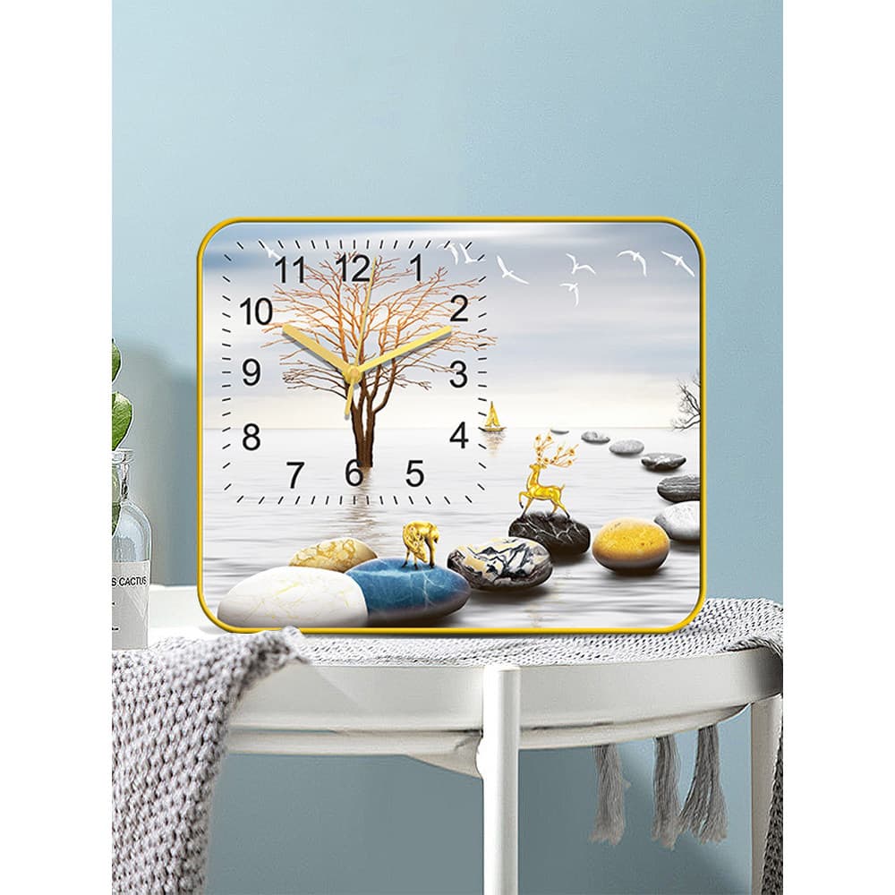 Nordic criativo mesa de mesa decoração pintura com relógio moderno e minimalista mesa cabeceira Vertical decoração relóg
