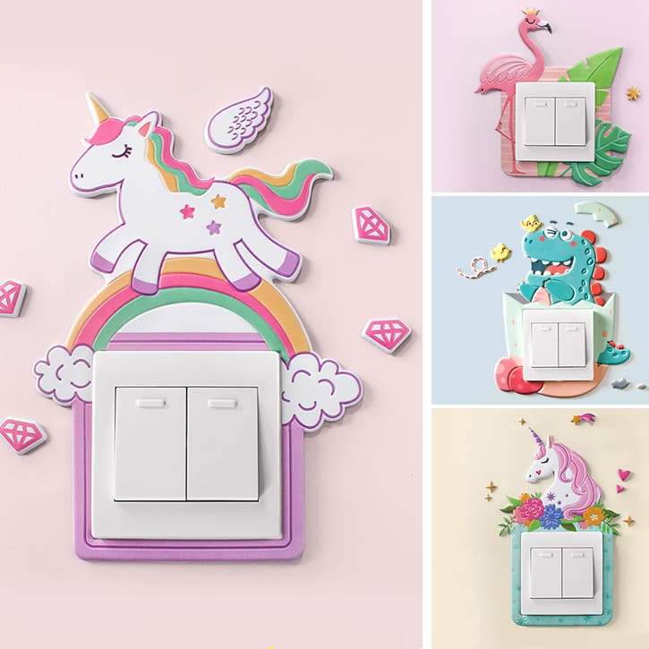 Decorações de quarto infantil decorações parede meninas quarto unicórnio adesivos parede meninas princesa cabeceira
