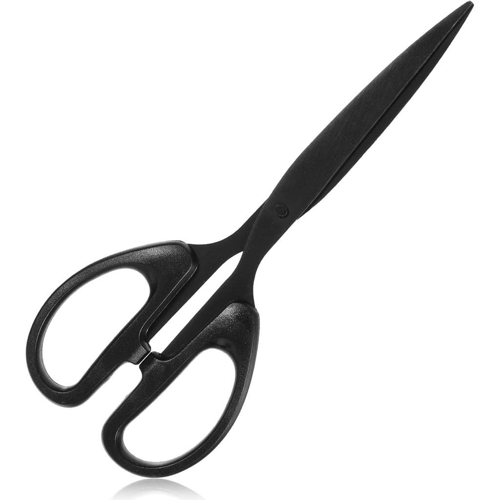 Tesoura de Aço Inoxidável de 7 Polegadas, Preta, para Escritório, Multiuso, Afiada, com Cabo Reto de ABS, para Artesanat