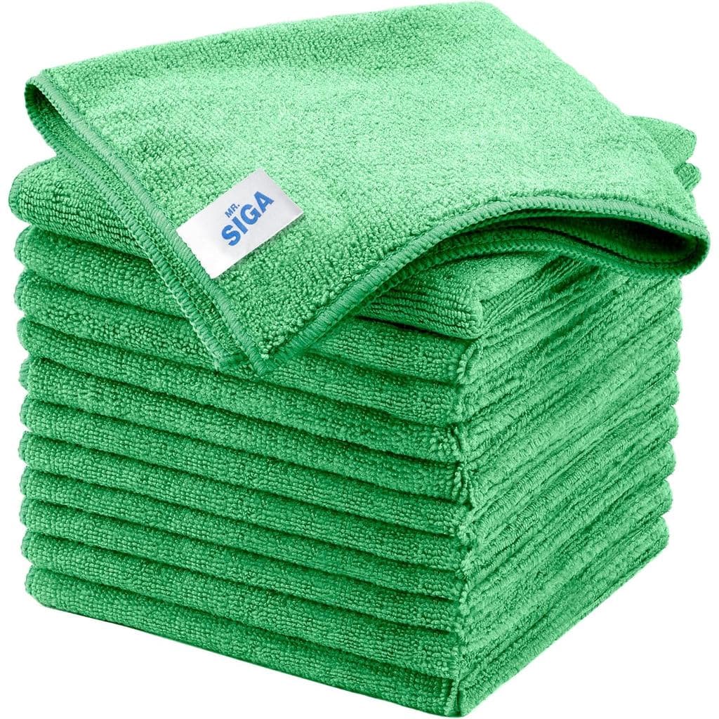 Panos de Limpeza de Microfibra MR.SIGA, Toalhas de Microfibra Multiuso, Panos de Limpeza Sem Manchas, Pacote com 12, Ver