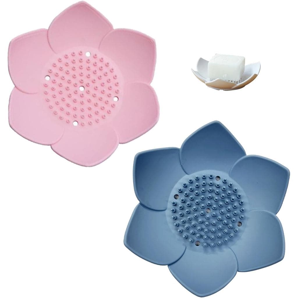 Conjunto de 2 Bandejas para Vaporizador de Chuveiro, Saboneteira de Silicone Flexível e Antiderrapante, Saboneteira em F
