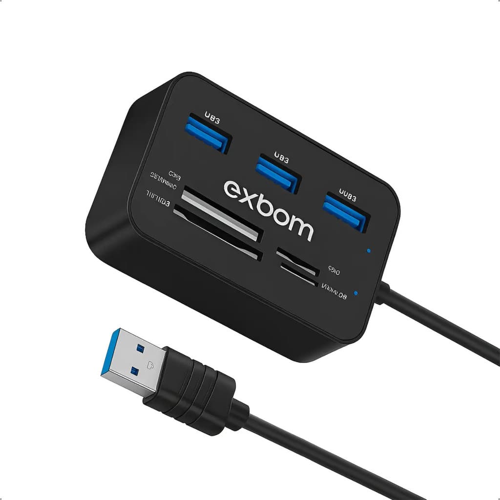 Hub Usb 2.0 7 Em 1 Leitor De Cartão Micro Sd Multiport