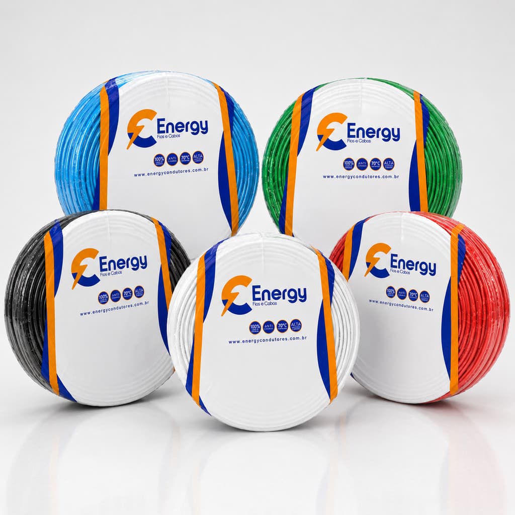 Cabo Flexível 2,5mm 100m Energy 100% Cobre 450/750v Normatizado e certificado pelo INmetro