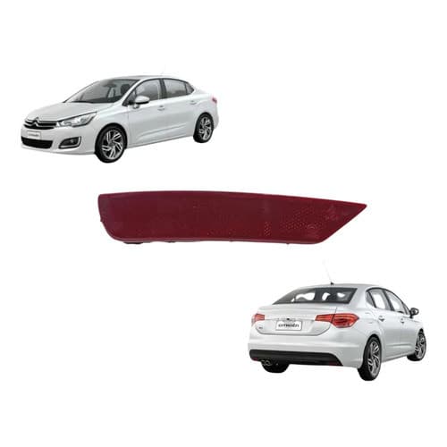 Refletor Olho De Gato Esquerdo Citroen C4 Lounge 2014 A 2017 Vermelho