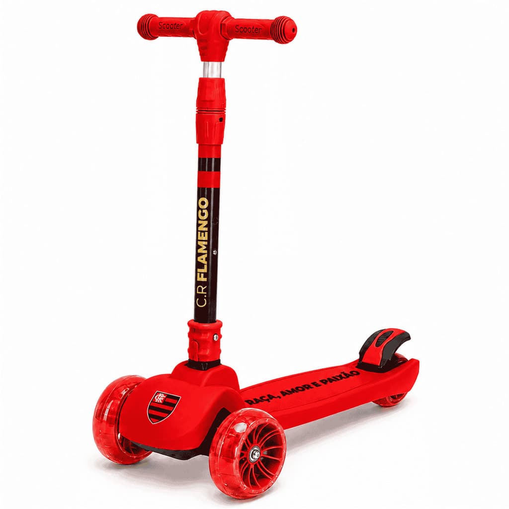 Patinete Dobrável Infantil Scooter Net Flamengo Zoop Toys Cor Vermelho