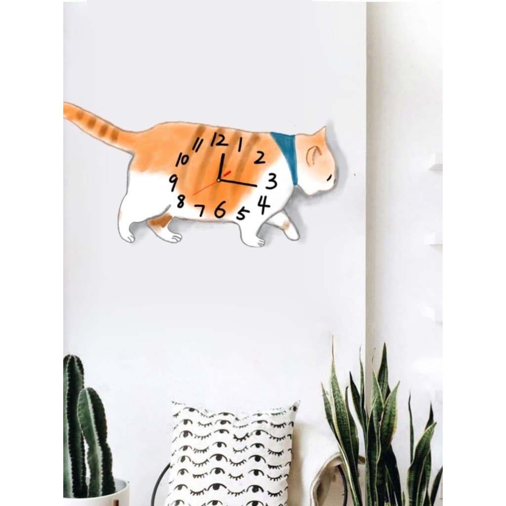 Gato literário dos desenhos animados decoração silencioso relógio de parede criativo relógio de parede som personalizado