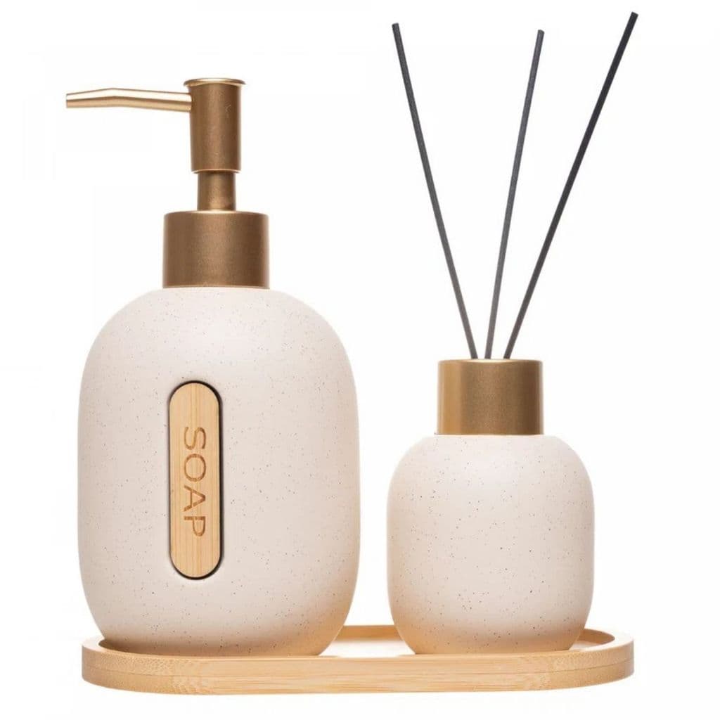 CONJUNTO 3 PEÇAS PARA BANHEIRO CONCEPT BEGE CERAMICA WOLFF
