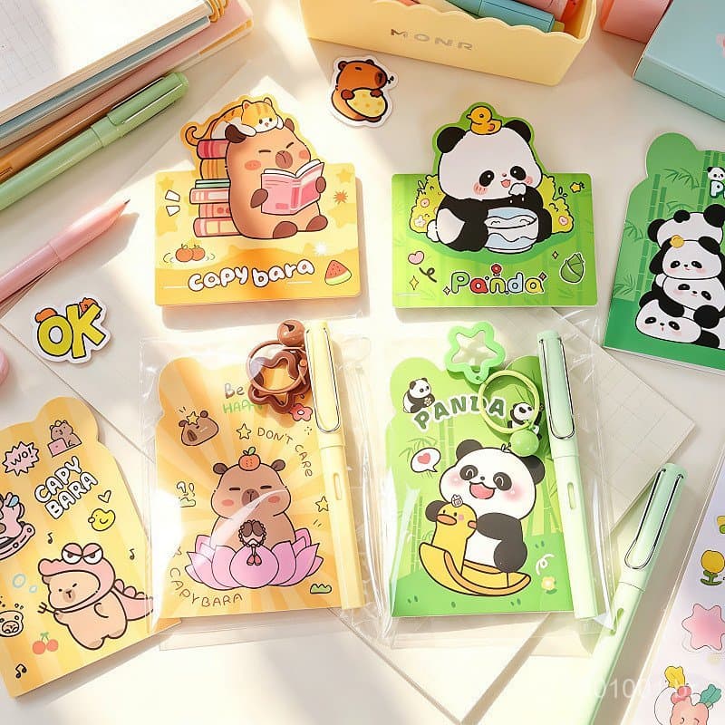 Conjunto de Papelaria com Desenhos Animados Fofos para a Volta às Aulas, Pacote de Presentes de Recompensa para Alunos d