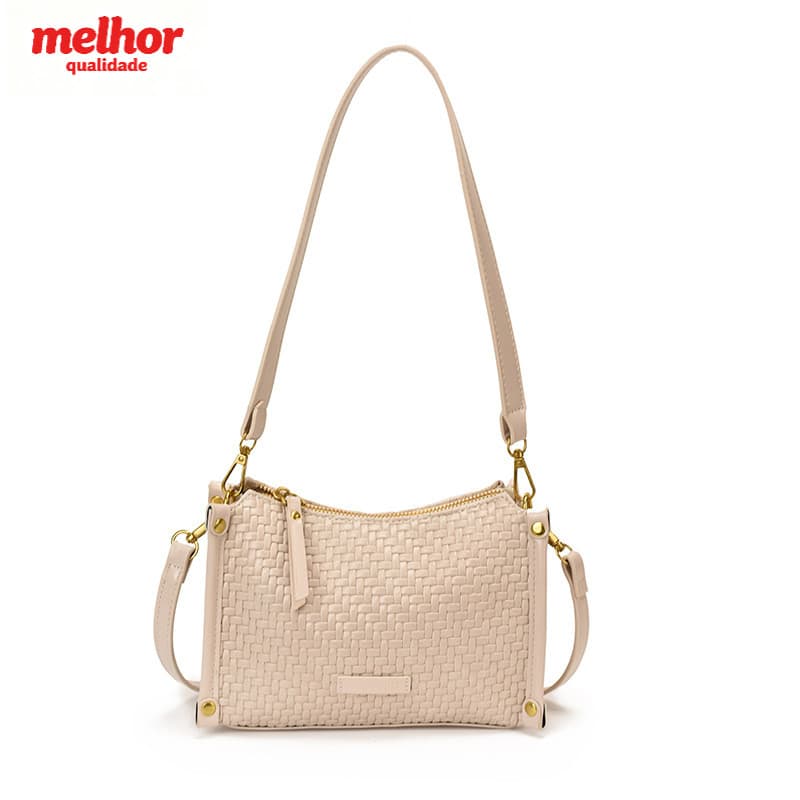 Francês tecido Baguette saco feminino Retro All-Match saco do mensageiro de um ombro requintado plutônio tecido Commuter