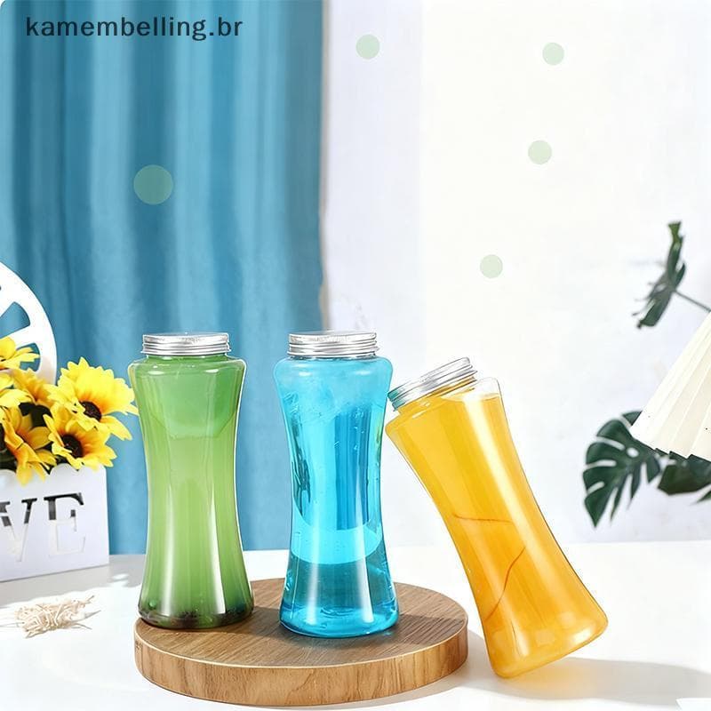 KABR 1 Pçs Portátil Leite Chá Beber Garrafa De Bebidas Copos De Água De Plástico Transparente Café Suco Garrafas .