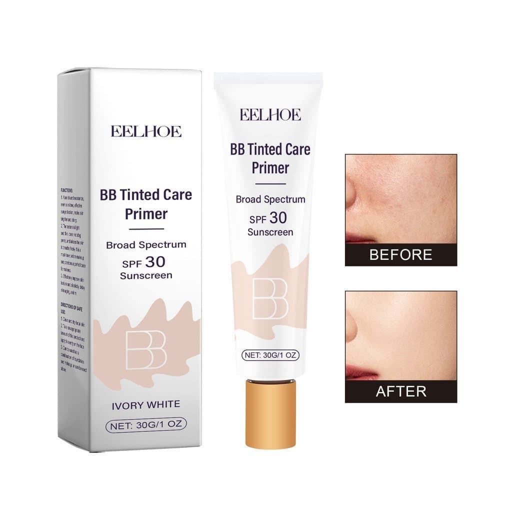 EELHOE Protetor Solar BB Tinted SPF30 Primer De Maquiagem 30g Branco Marfim Amplo Espectro Base De Cuidados De Proteção