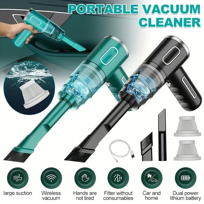 Aspirador de pó portátil para carro, 120W, recarregável, portátil, sem fio, coletor de poeira de carro, formato especial