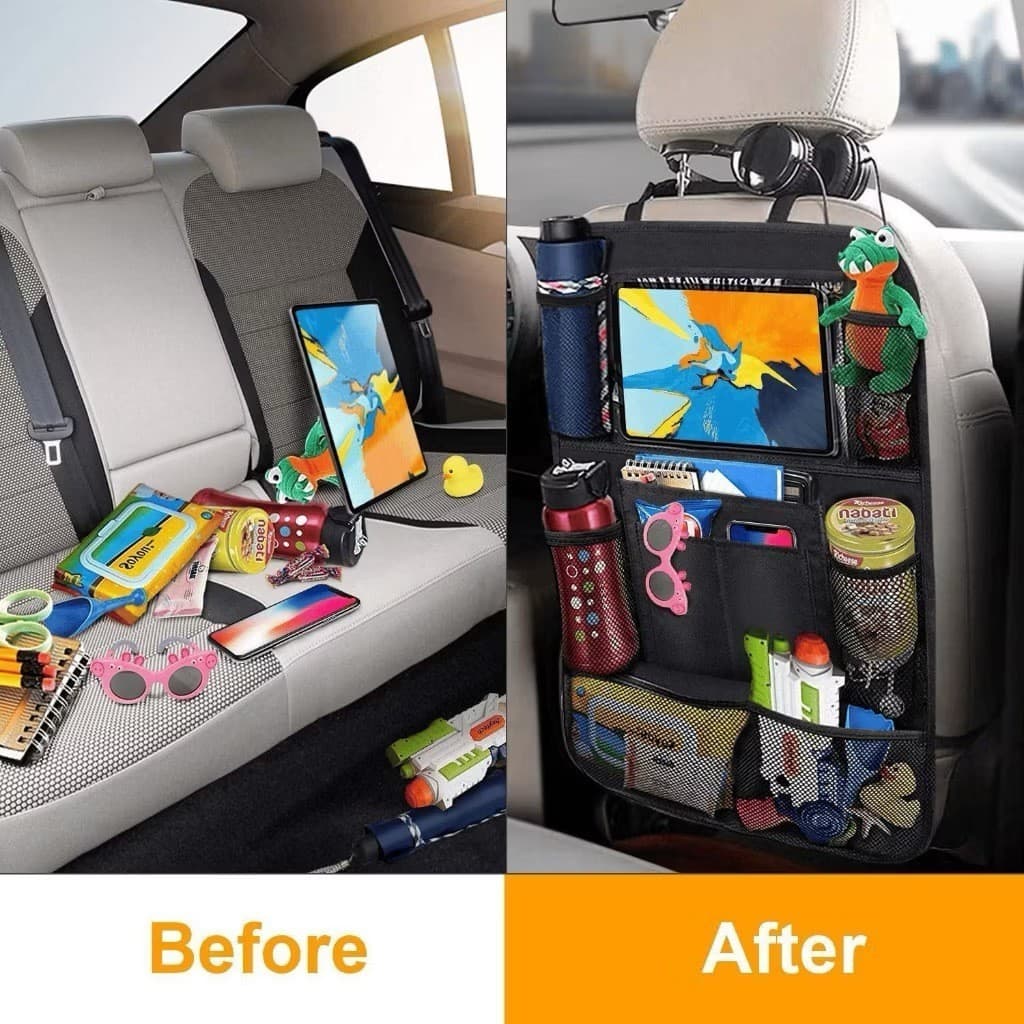 Suporte e Organizador de Objetos Banco Carro Universal Encosto Banco Traseiro de Veiculo Porta Treco Multiuso Tablet Cel