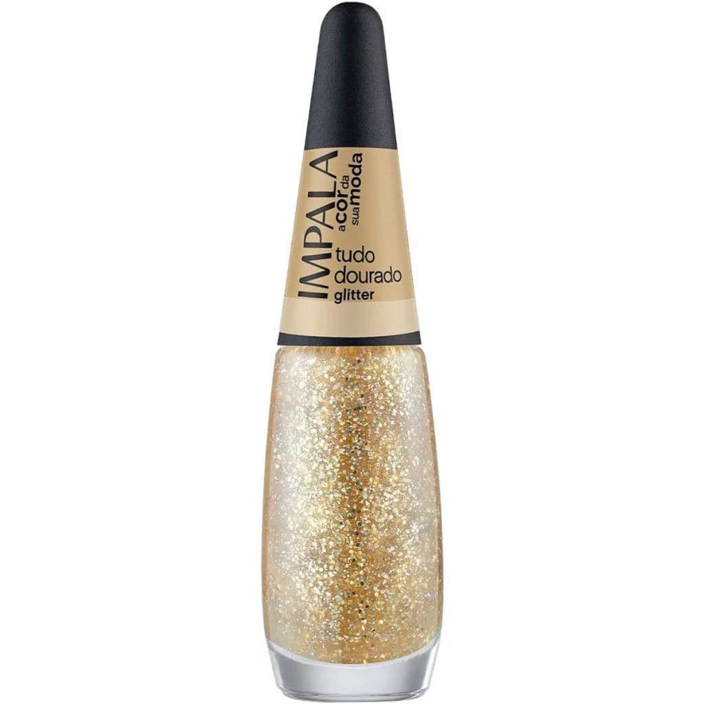 Esmalte Impala A Cor da Moda Glitter  -Tudo Dourado
