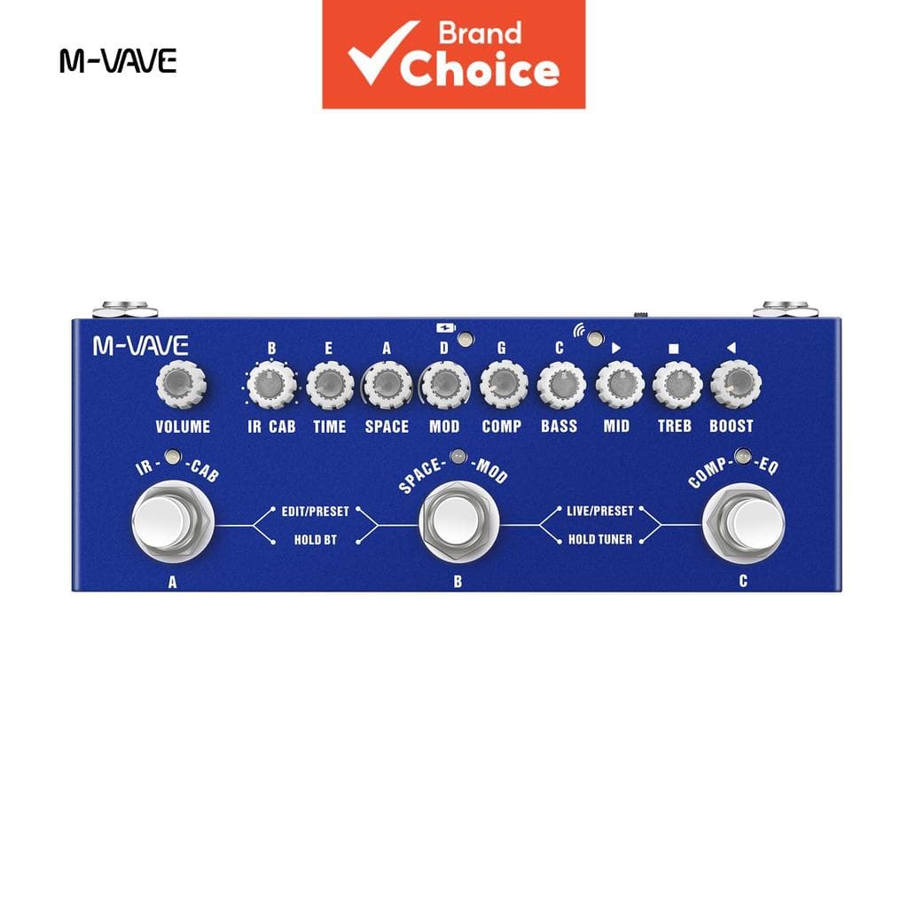 M-VAVE Cube Baby Bass: Pedal de efeitos múltiplus para baixo, com IR de gabinete, compressor, EQ, delay, reverb e
