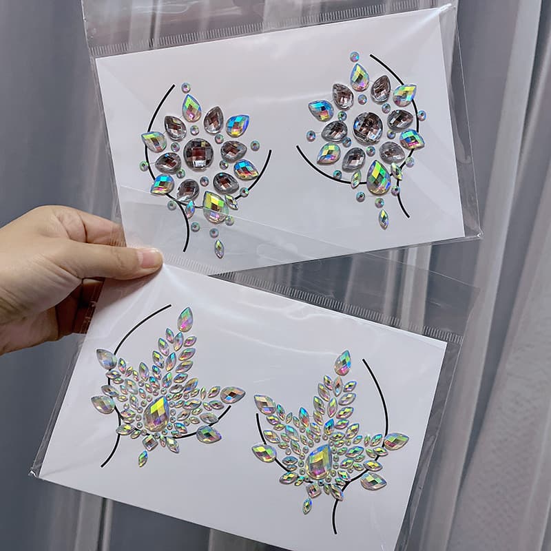 Halloween rosto adesivos peito adesivos corpo tatuagem adesivos resina acrílico diamante adesivos Cross-Border europeu a