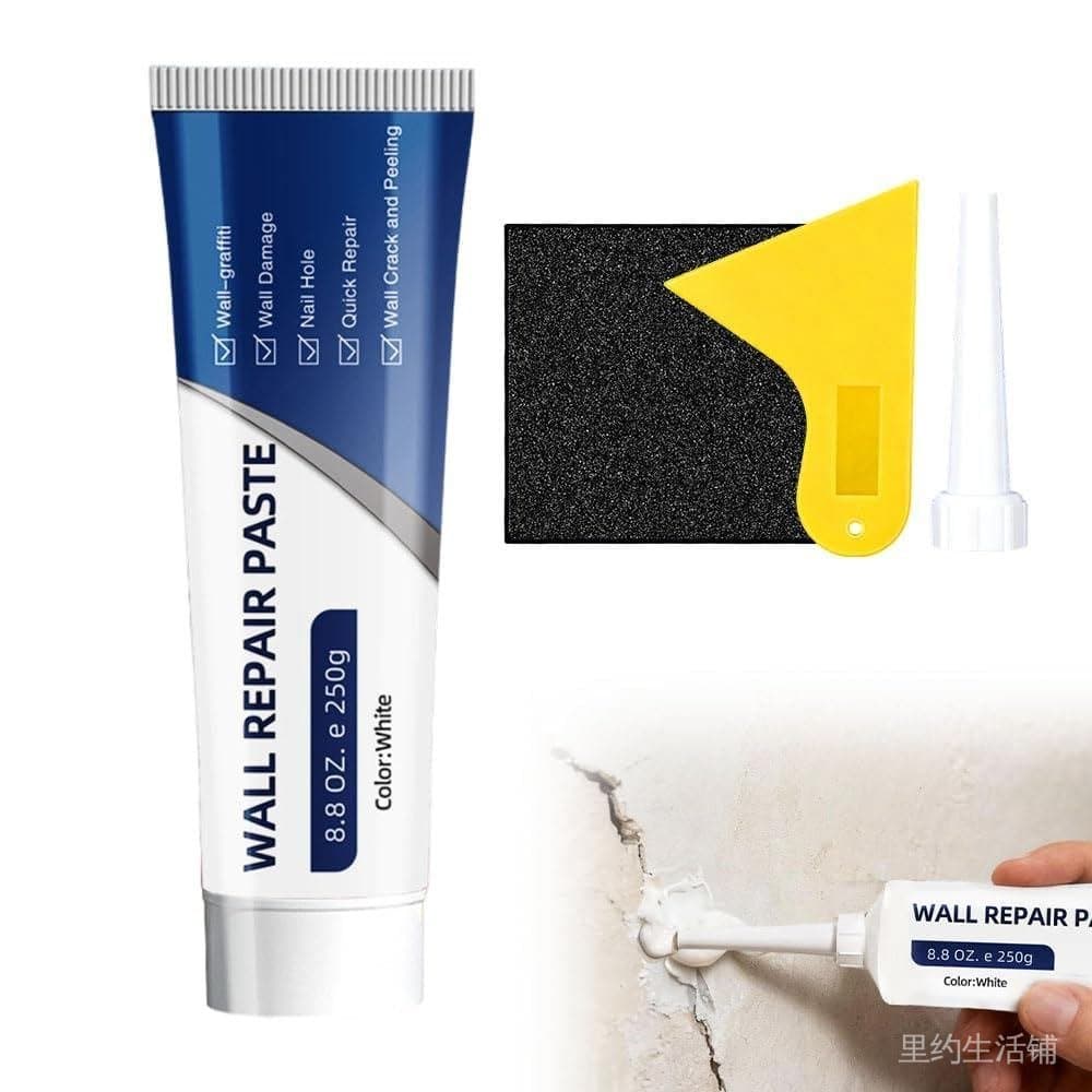 Kit de Reparação de Drywall Eficiente com Espátula, Massa para Reparação de Furos e Rachaduras, Pasta de Reparação de Pa
