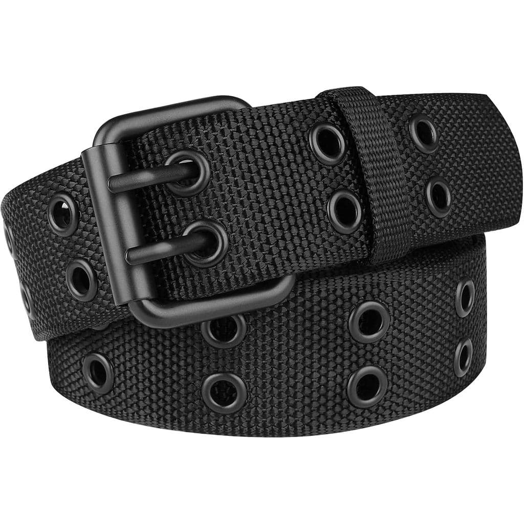 Cinto De Pino Duplo Plus Size 39 A 71'Cintos De Nylon Com Ilhós Pretos Para Homens E Mulheres Unissex