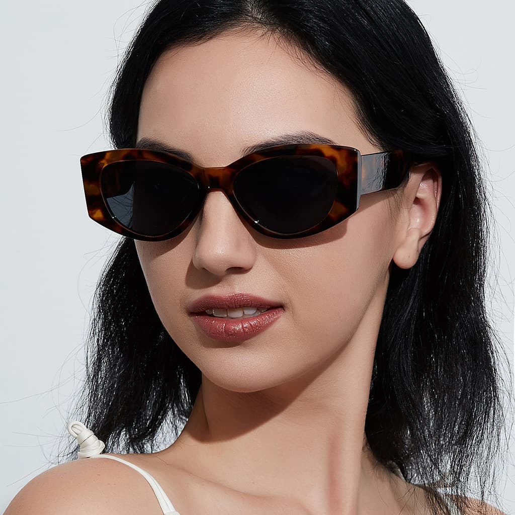 Swift quadro tartaruga gato olho óculos na moda europeu americano Retro masculino óculos de sol moda Wear óculos de sol
