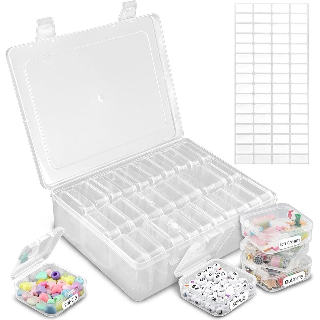 Caixa Organizadora de Miçangas, 31 Peças de Mini Caixas Transparentes para Armazenamento de Miçangas, Organizadores de M
