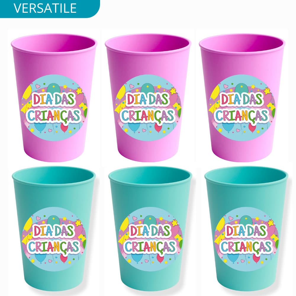 10-20-30 Copos de Plástico Resistente Reutilizável para Festas Dia das Crianças lembrancinhas 380ml