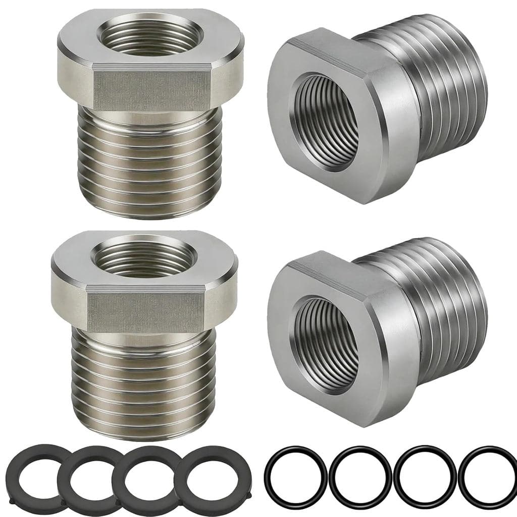 Conjunto de 4 Adaptadores de Rosca em Aço Inoxidável 304, 1/2-28 Fêmea para 3/4-16 Macho, Redutor de Rosca de Alta Resis