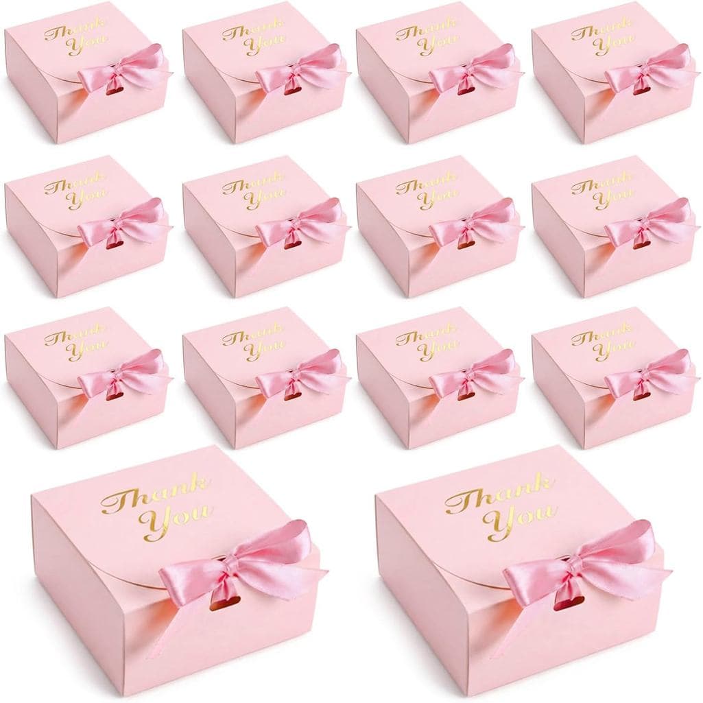 VGOODALL 20PCS Caixas de Presente de Agradecimento, 4.5x4.5x1.9 Polegadas, Mini Caixas de Lembrancinhas para Festa, Saco