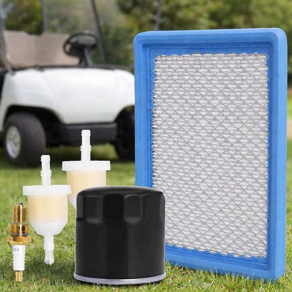 Kit de Manutenção Podoy Club Car com Filtro de Ar, Óleo e Combustível e Vela de Ignição, Compatível com Carrinhos de Gol