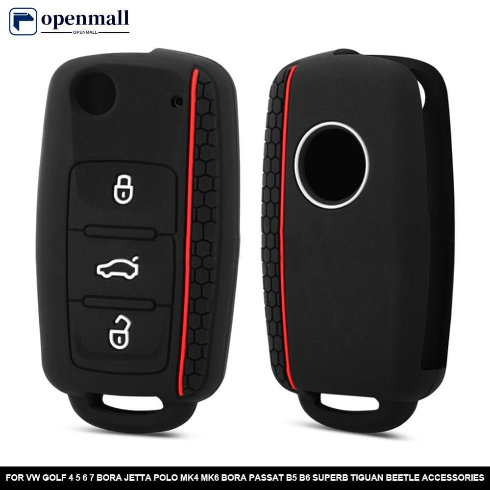 Capa Protetora de Silicone para Chave de Carro Nobleflying com 3 Botões, Proteção para Chaveiro, Acessórios para Volkswa
