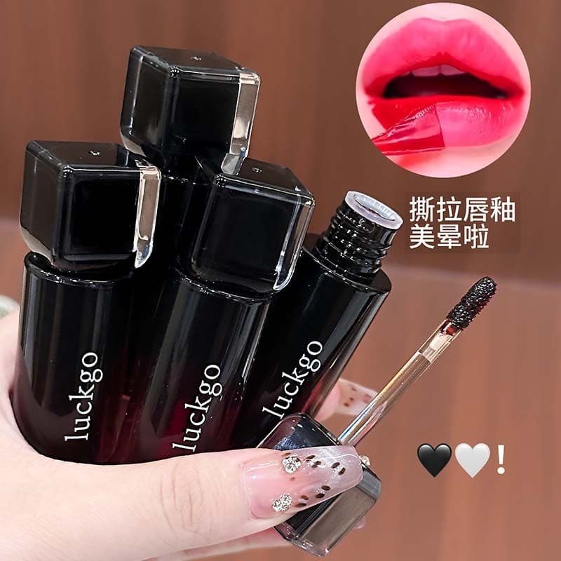 LUCKGO Gloss Labial Peel-Off à Prova d'Água, Resistente ao Suor, de Longa Duração, Acabamento Matte, Estilo Coreano, par