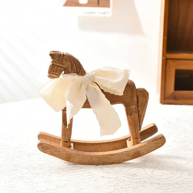 Moderno simples fita balanço cavalo ornamentos de madeira brinquedo das crianças cavalo criativo boneca casa sala estar