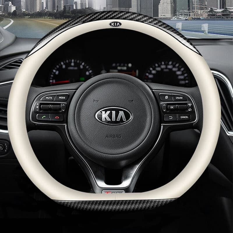 Capa para volante de carro 37CM-38CM adequada para Kia K2 K3 K5 K7 K9 Sportage Caren Niro Carnival, capa de volante em f