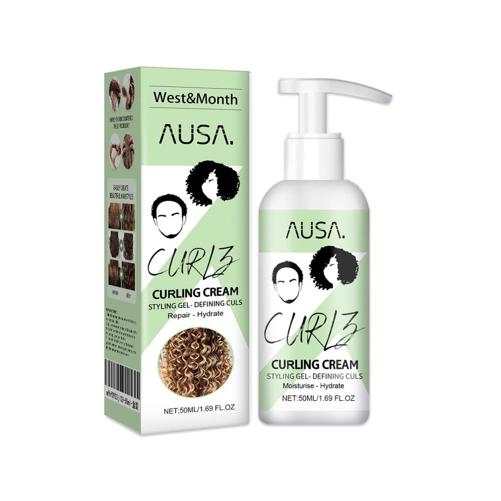 West&Month Curling Elasticizer hidrata, modela e fortalece cabelos cacheados, suaviza o frizz e protege os fios.