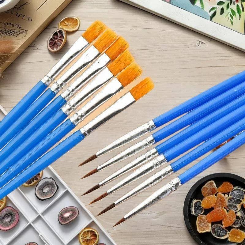 [sourcecome] Conjunto De Pincéis De Pintura Nylon Cabelo Pincel Plano Redondo Para Óleo Acrílico Aquarela Art Boutique