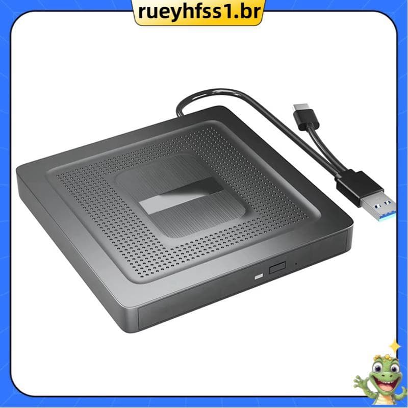 Unidade Externa De CD E DVD USB 3.0 Tipo-C , Gravador , Óptica , Reprodutor Para PC Laptop
