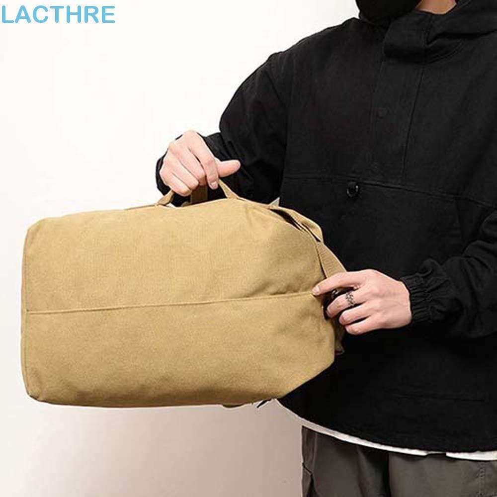 Mochila Com Design De Vários Bolsos LACTHRE , Dobrável De Lona Vintage Multiuso , Cor Sólida