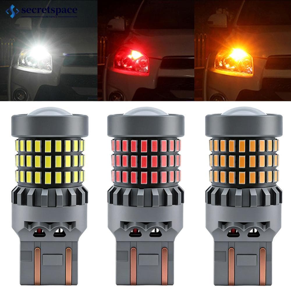 SECRETSPACE 1156/1157/3157/7443 Carro LED Farol Lâmpadas Luzes De Sinal Freio Reverso Volta Lâmpada Luz Correndo Brilhan